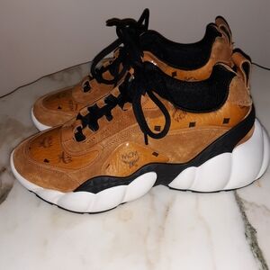 MCM "Himmel" Low-Top Visetos Cognac Sneakers